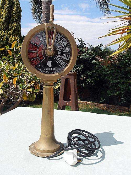 Vintage brass CHADBURNS Liverpool & London ship's Engine Order Telegraph light