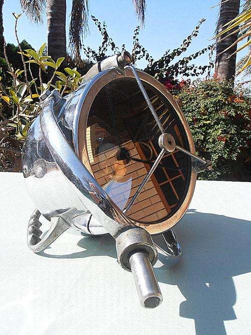 Antique nautical chrome search light, Francis Searchlights Ltd., model F9, also for fire engines