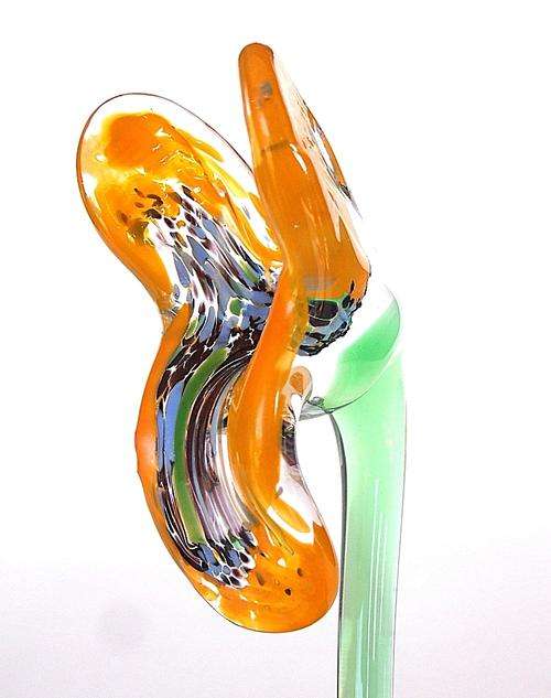 Beranek glass flower, Czechoslovakia, Czech glass