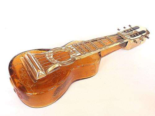Glass guitar decanter, bottle