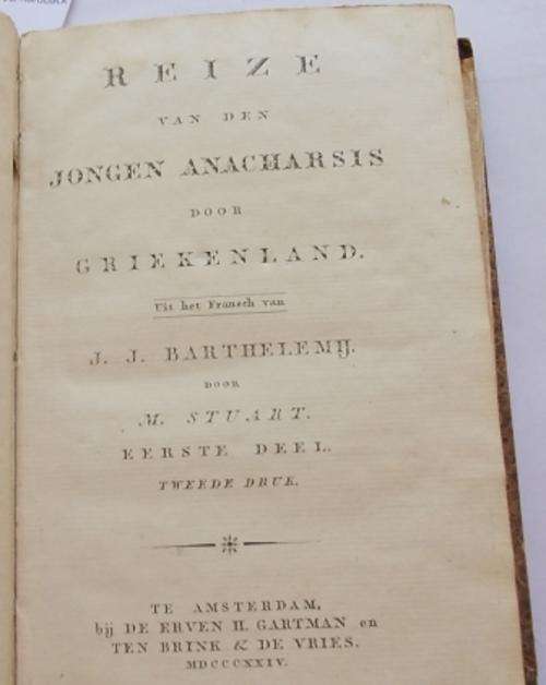 1824 REIZE VAN DEN JONGEN ANACHARSIS DOOR GRIEKENLAND rare Dutch travel in 4th c Greece