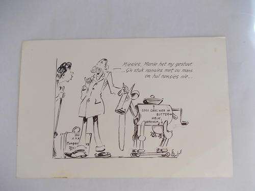 T O HONIBALL original signed  art cartoon published in Landbouweekblad 1971