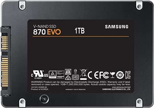 SAMSUNG 870 EVO SATA III SSD 1TB 2.5 Internal Solid State Hard Drive, Upgrade PC or Laptop Memory