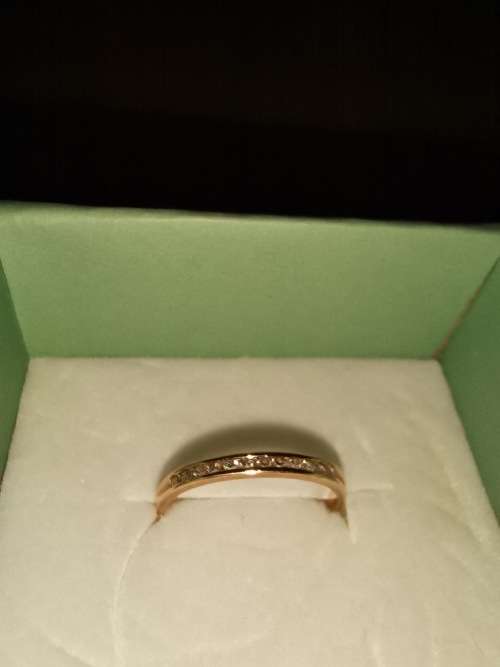 9ct Rose Gold Channel Set Diamond Band