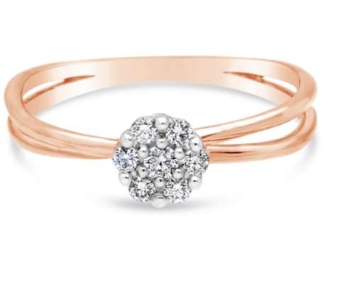 9ct Rose Gold Shank Cluster ring