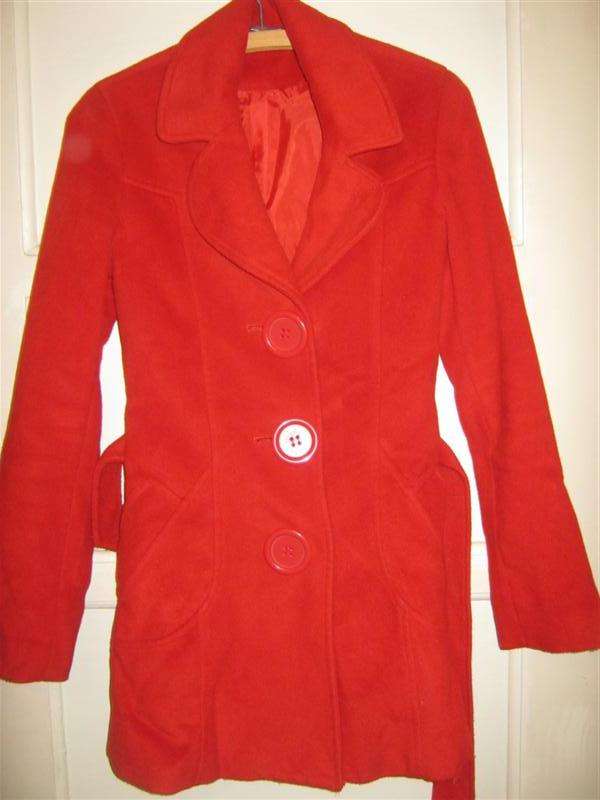 Vintage Red fitted ladies Melton jacket from Identity size 32