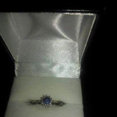 NWJ 9ct White Gold, Tanzanite and Diamond flower Ring