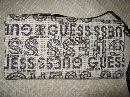 Silver GUESS ladies purse/wallet with detachable strap - Large