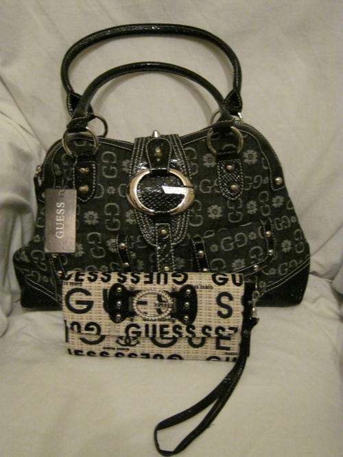 Guess Black Denim Tote bag AND Guess wallet - COMBO DEAL!! CRAZY!