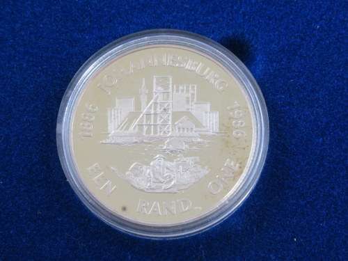 South Africa 1 Rand Johannesburg 100 Years 1986 Proof Coin