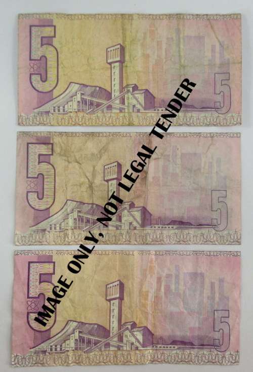 South Africa 5 rand note assortment (3 Notes)