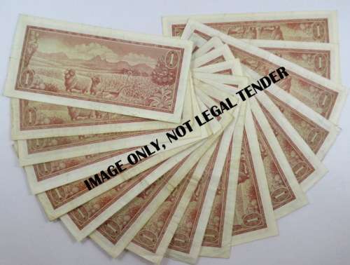 South Africa, 18 One Rand note, B Series