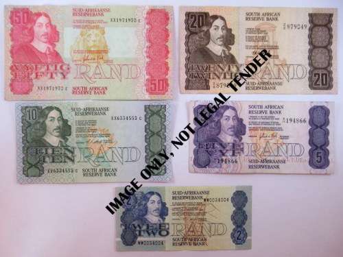 South Africa, Replacement notes, from 2 to 50 Rand, Good Condition
