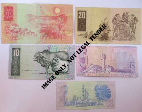 South Africa, Replacement notes, from 2 to 50 Rand, Good Condition