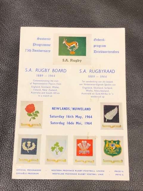 Rugby South Africa program 16 May 1964 Jubilee