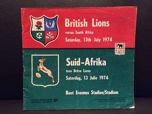 South Africa vs British Lions 1974 rugby test programme