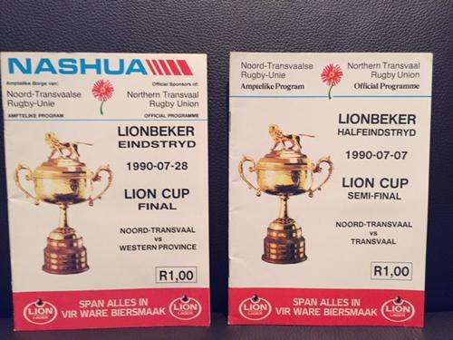 1990 Lion cup final and semi final rugby programme (2 in lot)