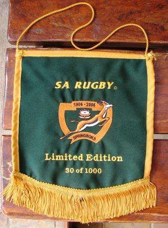 Limited Edition Springbok Rugby Pennant
