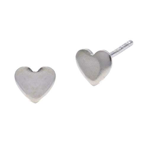 925 Sterling Silver heart shaped studs
