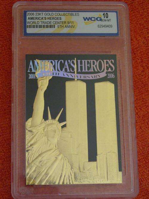 2006 24ct Gold card World trade centre 9/11