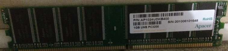 1GB PC3200 DDR400MHZ Apacer Desktop Ram