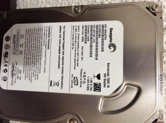 Seagate 7200RPM Barracuda 160GB Sata Desktop Internal Hard Drive