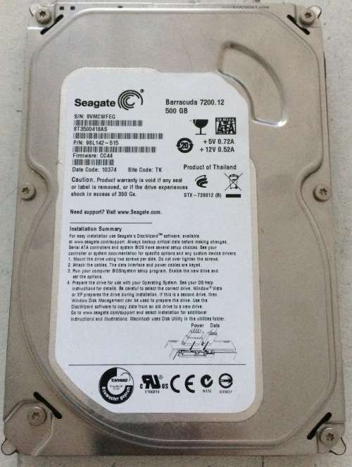 Seagate Barracuda 500GB 7200RPM Sata Internal Desktop Hard Drive
