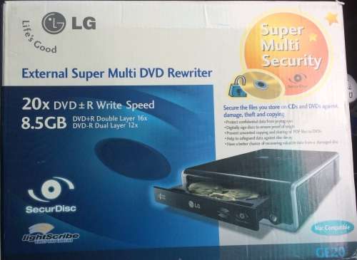 LG External Super-Multi DVD Rewriter with LightScribe and SecurDisc Great Condition