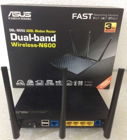 Asus DSL-N55U Dual Band Wireless N600 Fibre Ready Modem Router Like New Condition