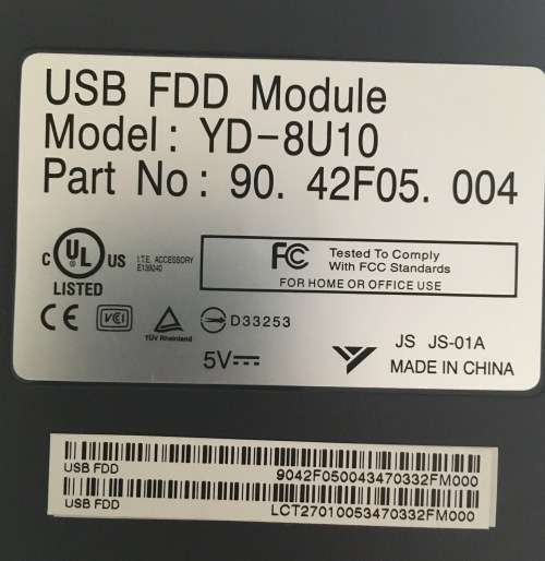 YD-8U10 1.44MB 3.5" USB Slim Floppy Disk Drive