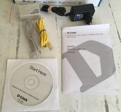 D-Link DSL-2750U Modem N300 Wireless ADSL2+ 4-Port Wi-Fi Router