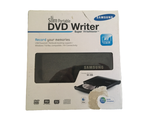 Samsung Slim Portable External DVD Writer Including USB Cable (Model SE-208AB/TSBS)