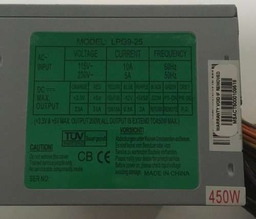 LPG9-25 450W - PSU ATX 450W PC Power Supply