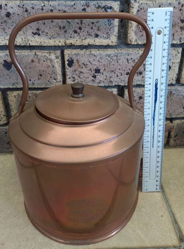 Vintage Collectable Brass kettle With Coal Stand Hand Made Retreat Cape Town No 1894