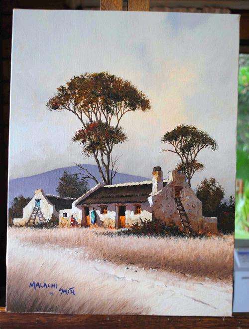 MALACHI SMITH ORIGINAL PAINTING 'STRUISBAAI' !!!!R6000!!!!