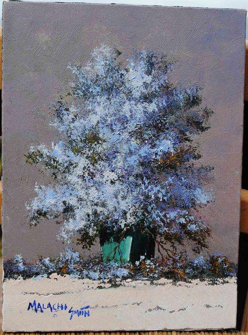 MALACHI SMITH ORIGINAL PAINTING 'BLUE FLORALS' !!!!R3300!!!! STARTING AT R1!!!