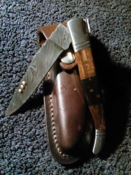 Hand Made Damascus Steel Folding Knife