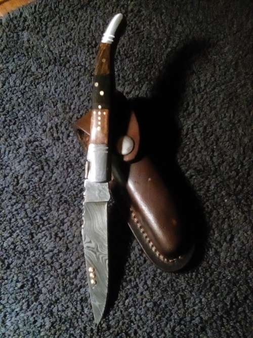 Hand Made Damascus Steel Folding Knife