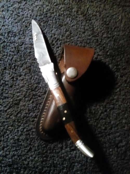 Hand Made Damascus Steel Folding Knife