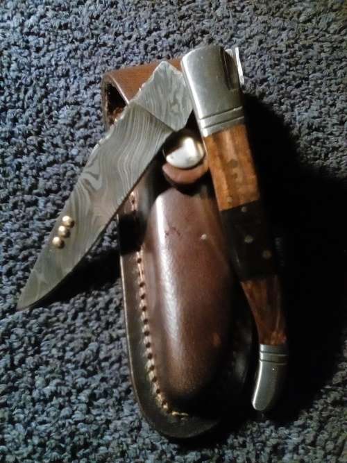 Hand Made Damascus Steel Folding Knife