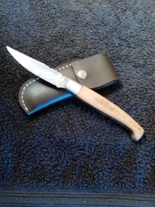 Hand Made Damascus Steel Folding Knife-Two Available