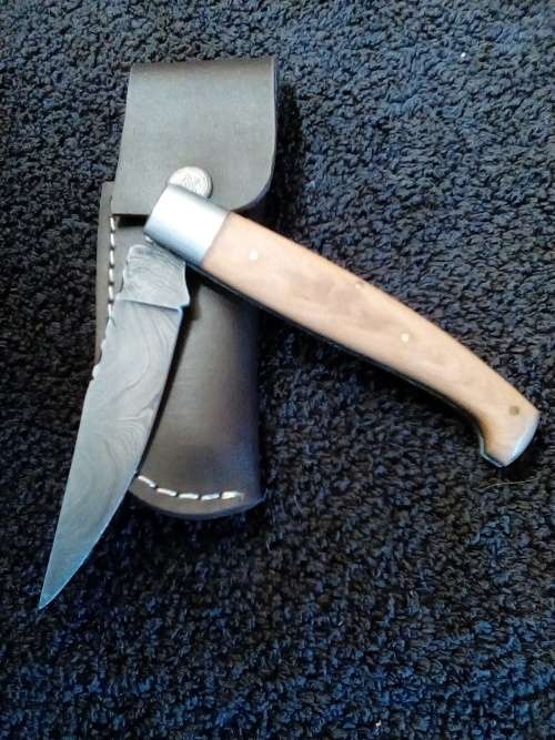 Hand Made Damascus Steel Folding Knife-Two Available