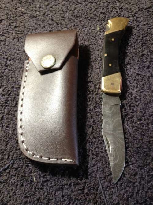 Hand Made Damascus Steel Folding Knife