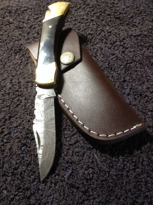 Hand Made Damascus Steel Folding Knife