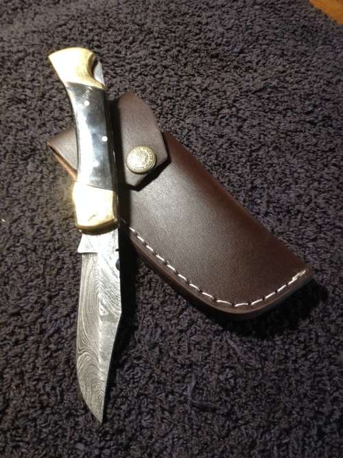 Hand Made Damascus Steel Folding Knife