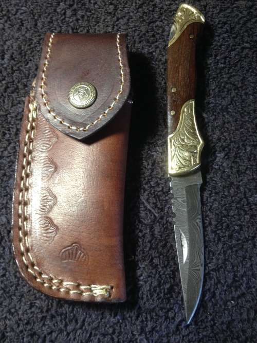 Hand Made Damascus Steel Folding Knife