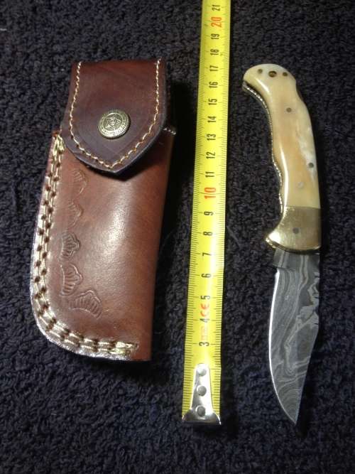 Hand Made Damascus Steel Folding Knife