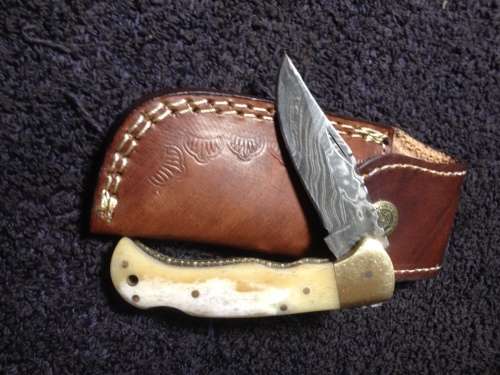 Hand Made Damascus Steel Folding Knife