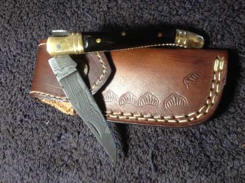 Hand Made Damascus Steel Folding Knife