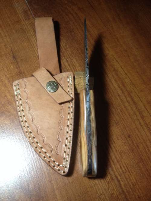 Hand Made Damascus Steel Skinning Knife-NO RESERVE AUCTION !!!